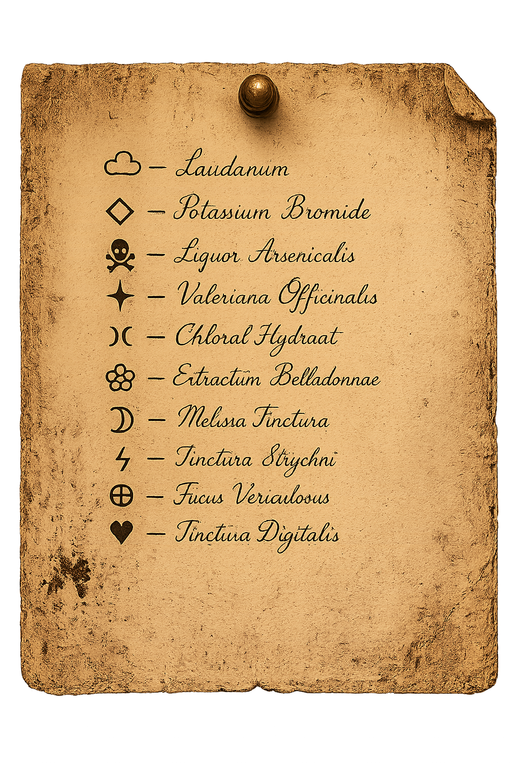 Symbol list